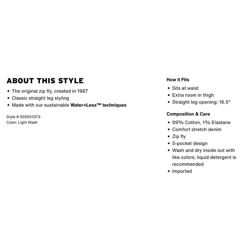 505™ Regular Fit Men's Jeans - Light Wash - Picture 5 of 5